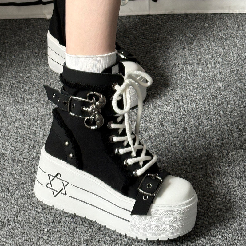 Punk Canvas Platform Sneaker Boots