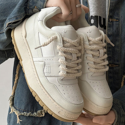 Chunky Wedge Platform Lace-Up Sneakers