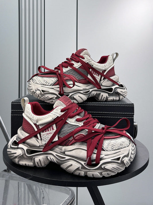 Graffiti Print Panel Chunky Sole Sneakers