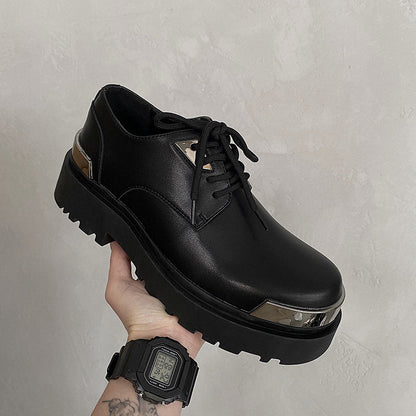 Chunky Platform Metal Toe Lace-Up Shoes