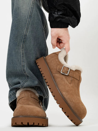 Shearling Buckle Clogs