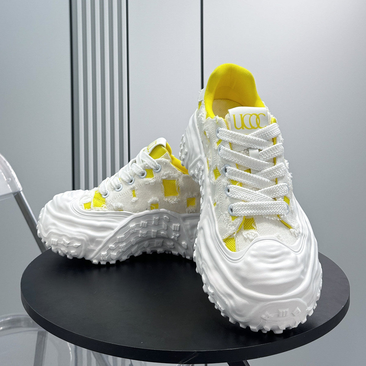 Chunky Platform Canvas Lace-Up Sneakers