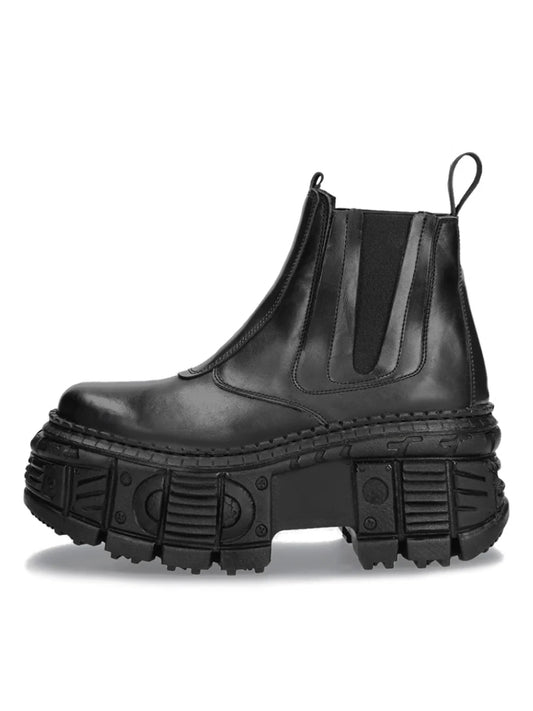 Chunky Sole Design PU Leather Boots