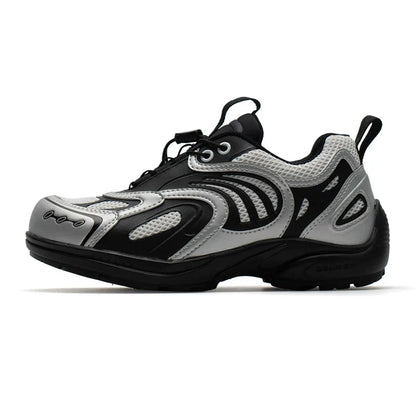 Silver Pulse Mesh Runner Sneakers