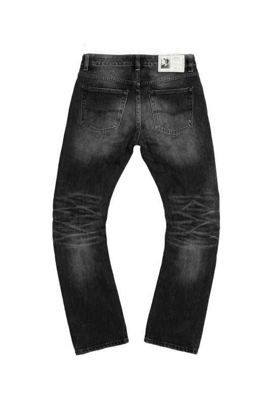 Ripple Cracked Super Long Denim Pants