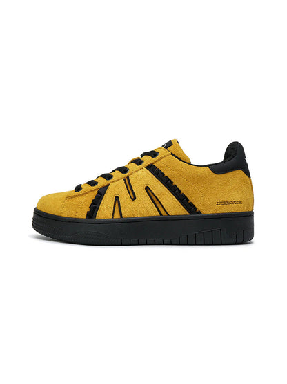 Suede Platform Sneakers with Three Lace Sets