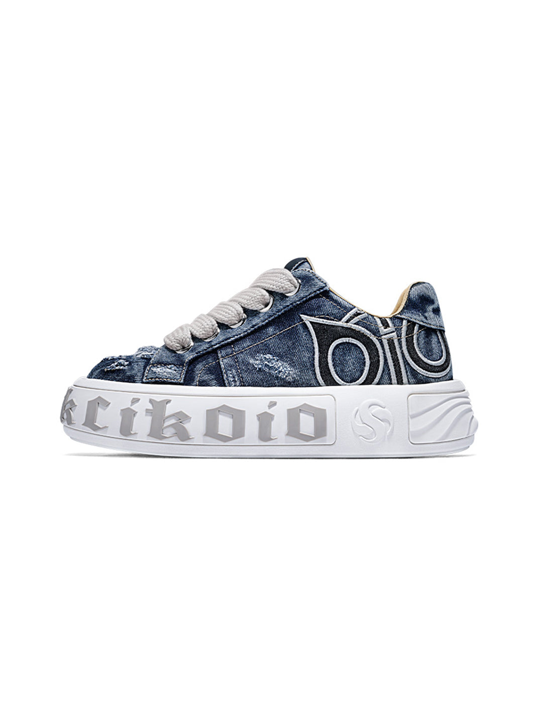 Ripped Denim OWL Skate Sneakers