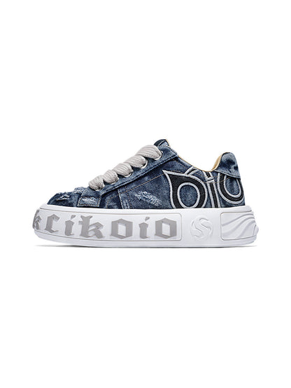 Ripped Denim OWL Skate Sneakers