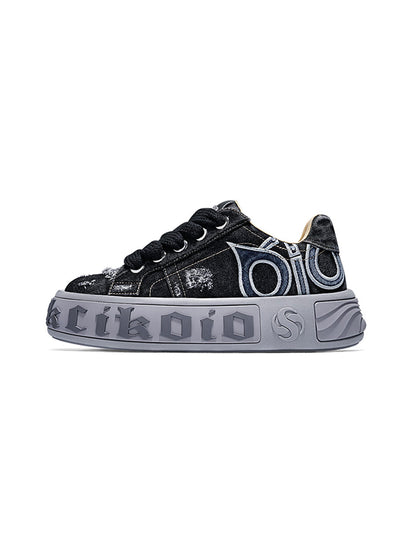 Ripped Denim OWL Skate Sneakers