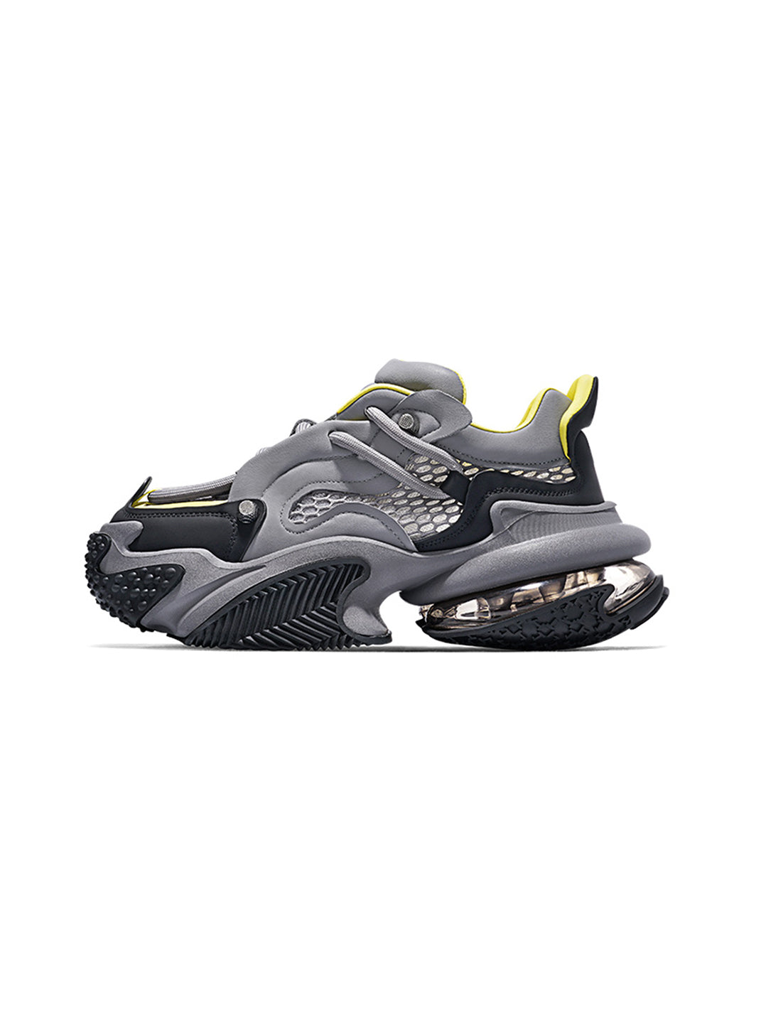 Beige Vortex Mesh Platform Sneakers