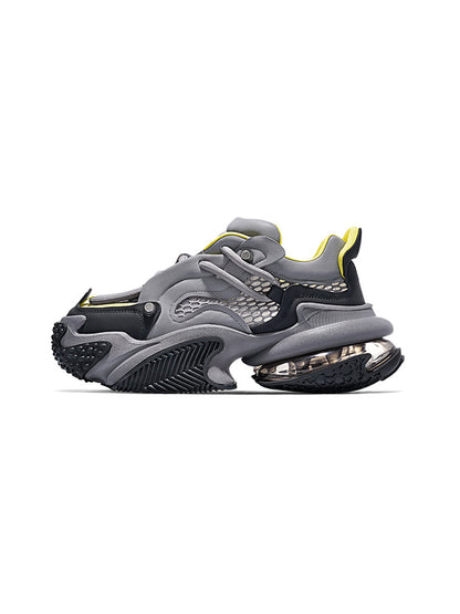 Beige Vortex Mesh Platform Sneakers