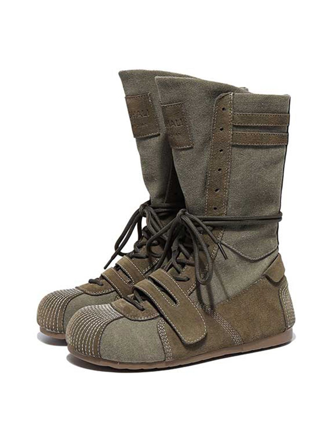 Black Knockout Pro Hybrid Velcro Boxing Trainer Boots