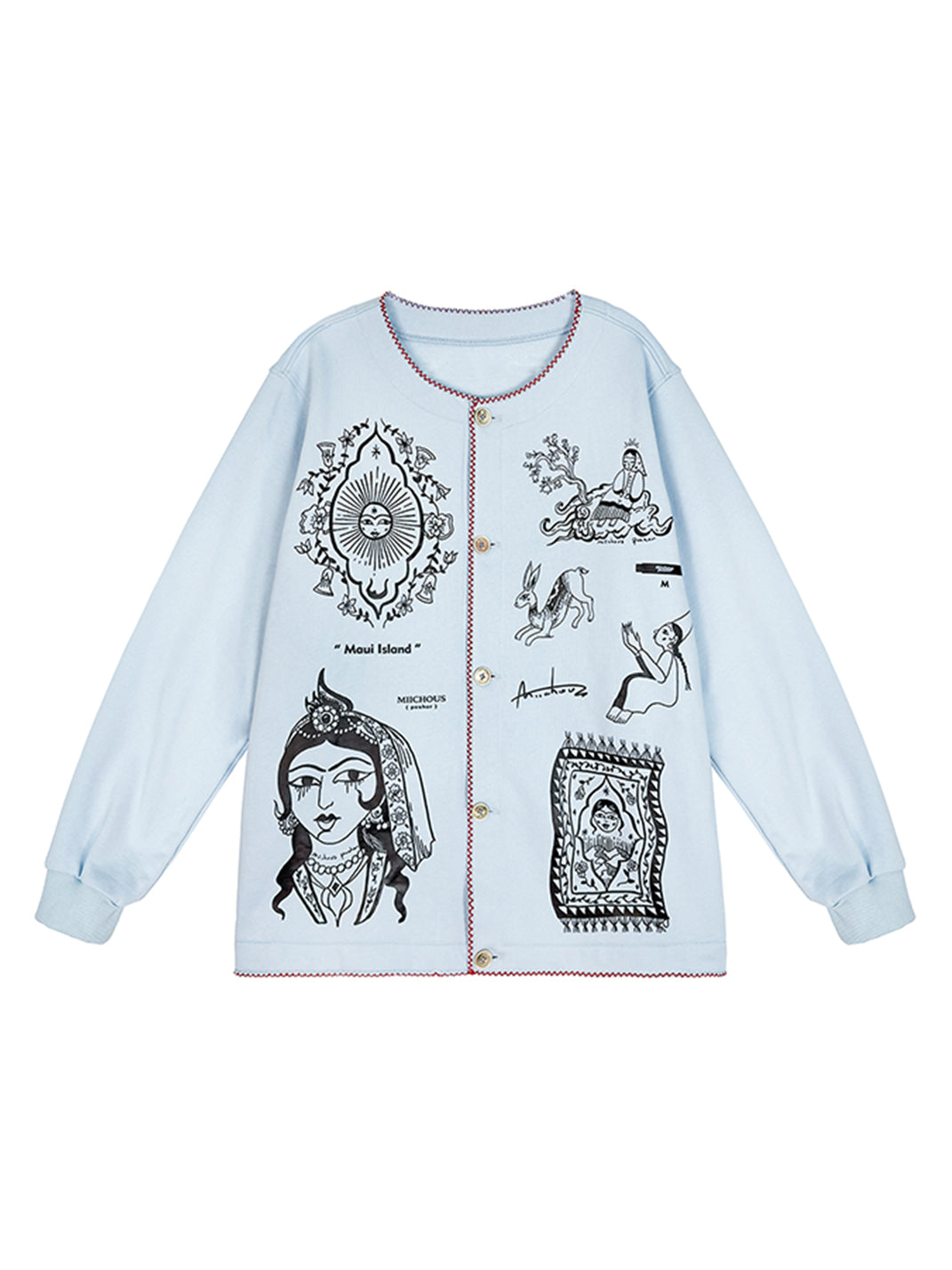 Vintage Graphic Embroidered Fleece Sweatshirt