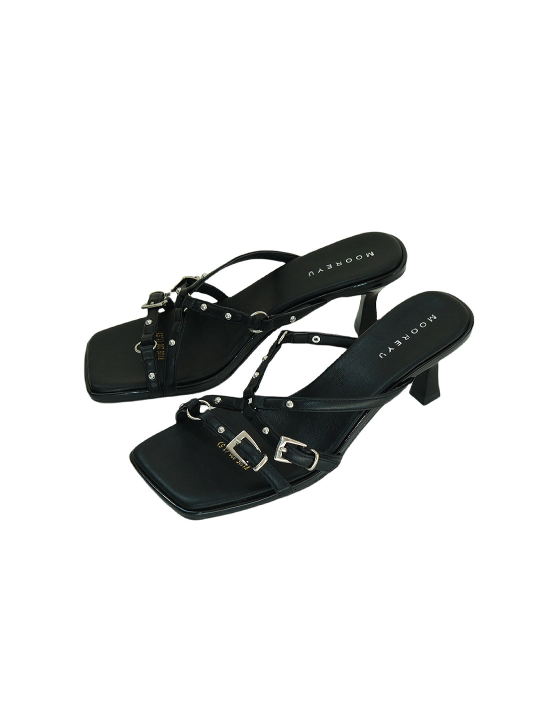 Black Open-Toe Heeled Sandals