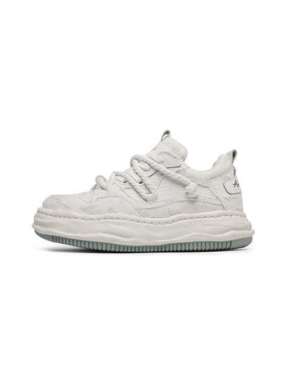 Frayed Canvas Platform Sneakers