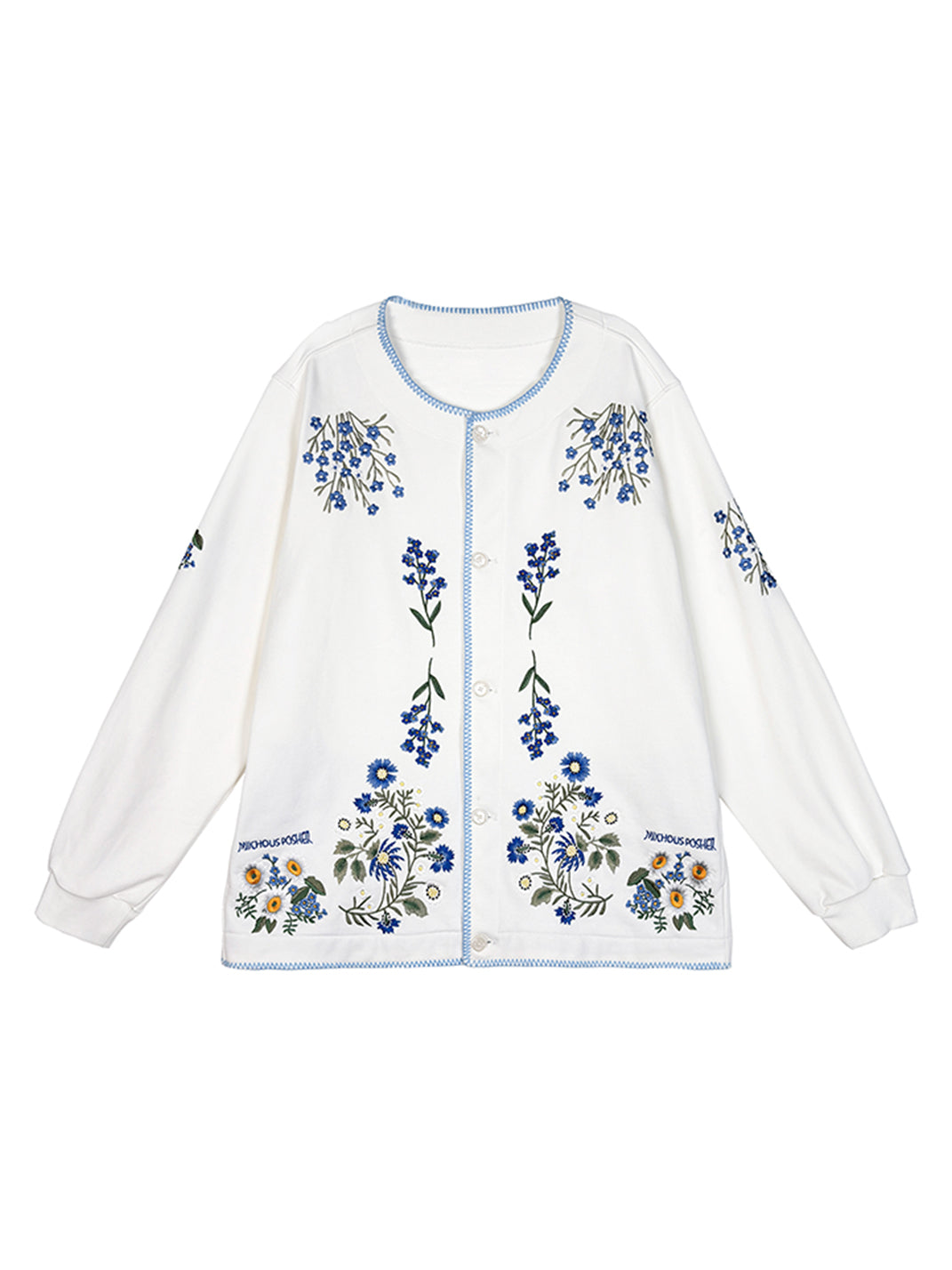 Botanical Embroidery Heavyweight Cotton Sweatshirt