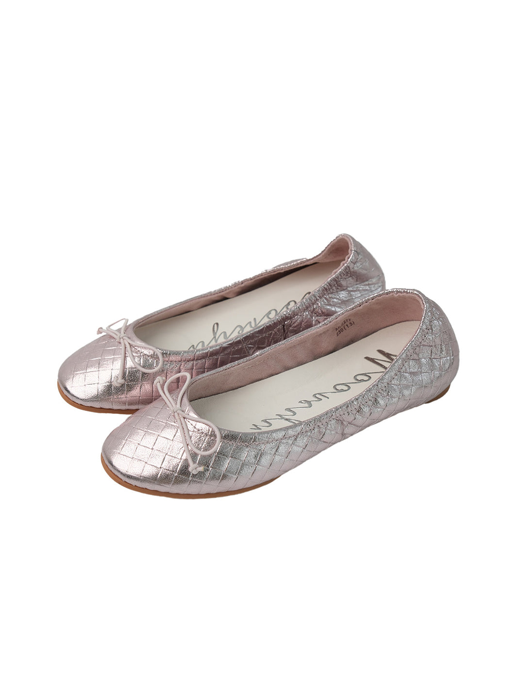 Blue Bow Detail Quilted Ballet Flats