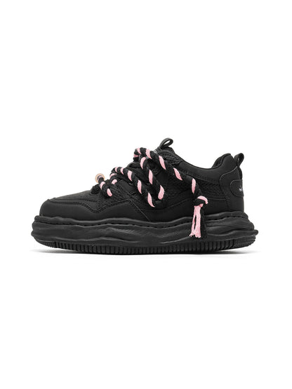 Frayed Canvas Platform Sneakers