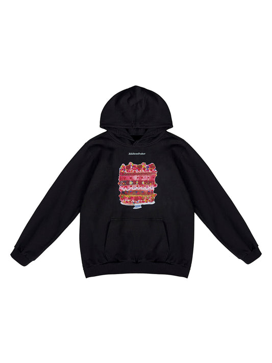 Cake Print Heavyweight Cotton Hoodie