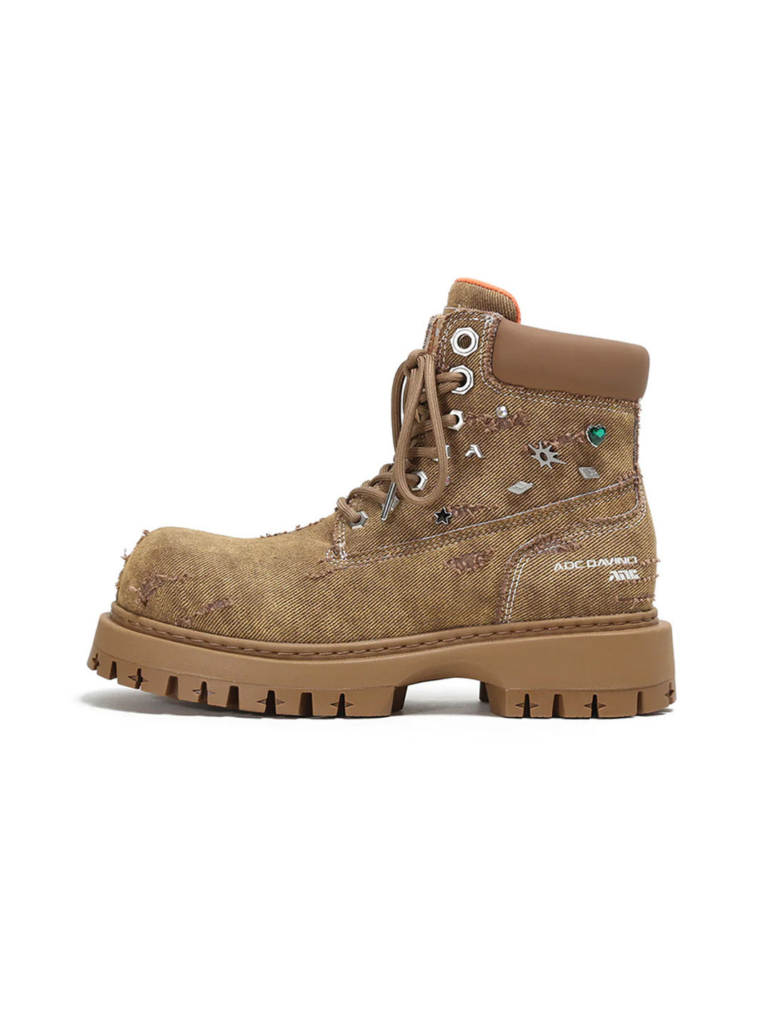 Denim Platform Combat Boots