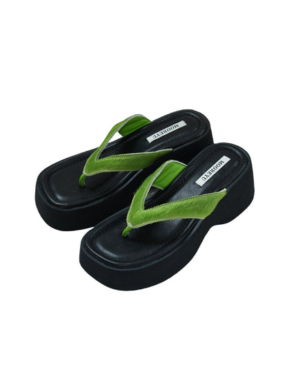 Mooreyu Color-Pop Platform Flip-Flops