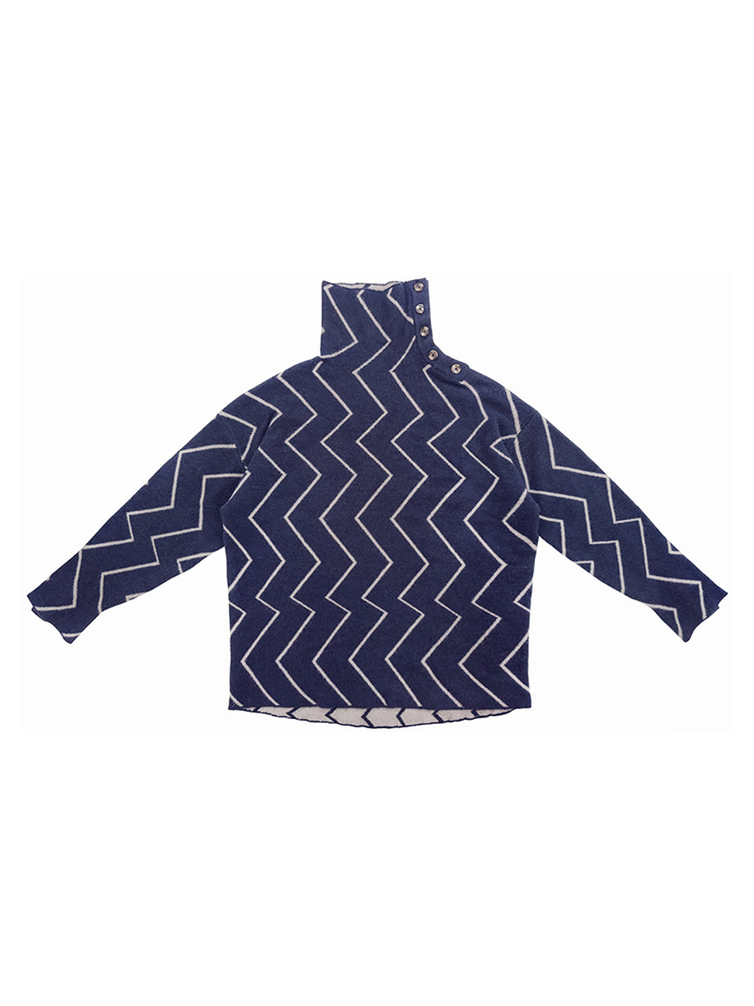 Dublin Night Wave Jacquard Turtleneck Knit Top