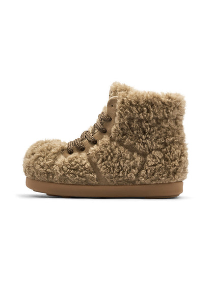 Brown Teddy High-Top Fleece-Lined Boots