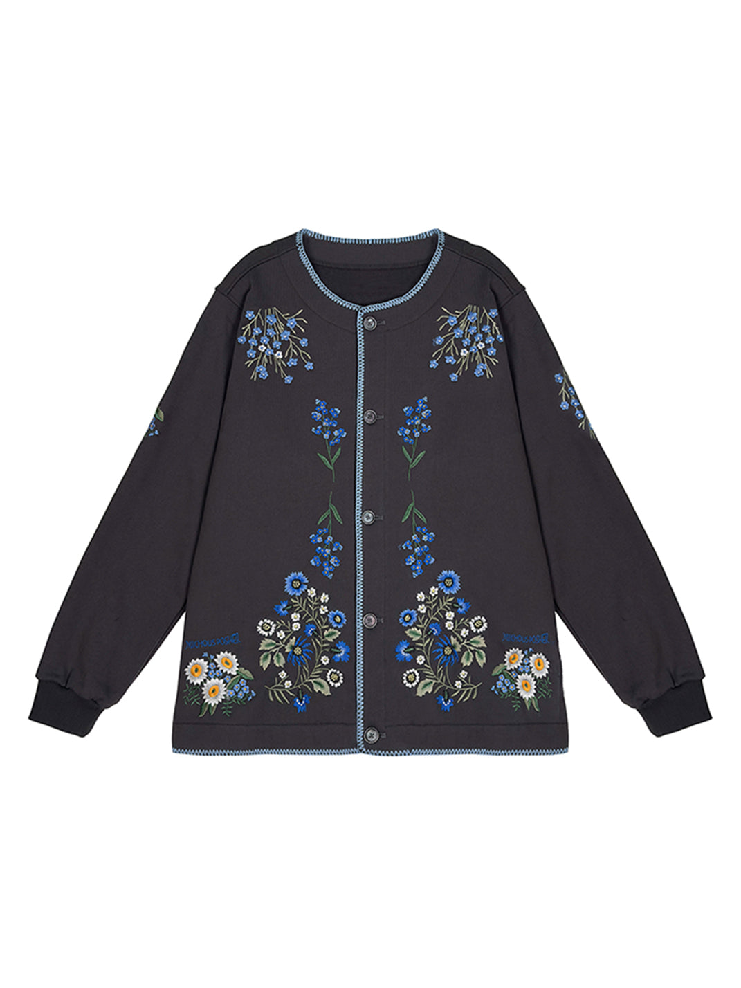 Botanical Embroidery Heavyweight Cotton Sweatshirt