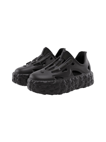 Black Lightweight Star Platform Sandals