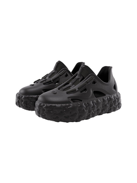 Black Lightweight Star Platform Sandals