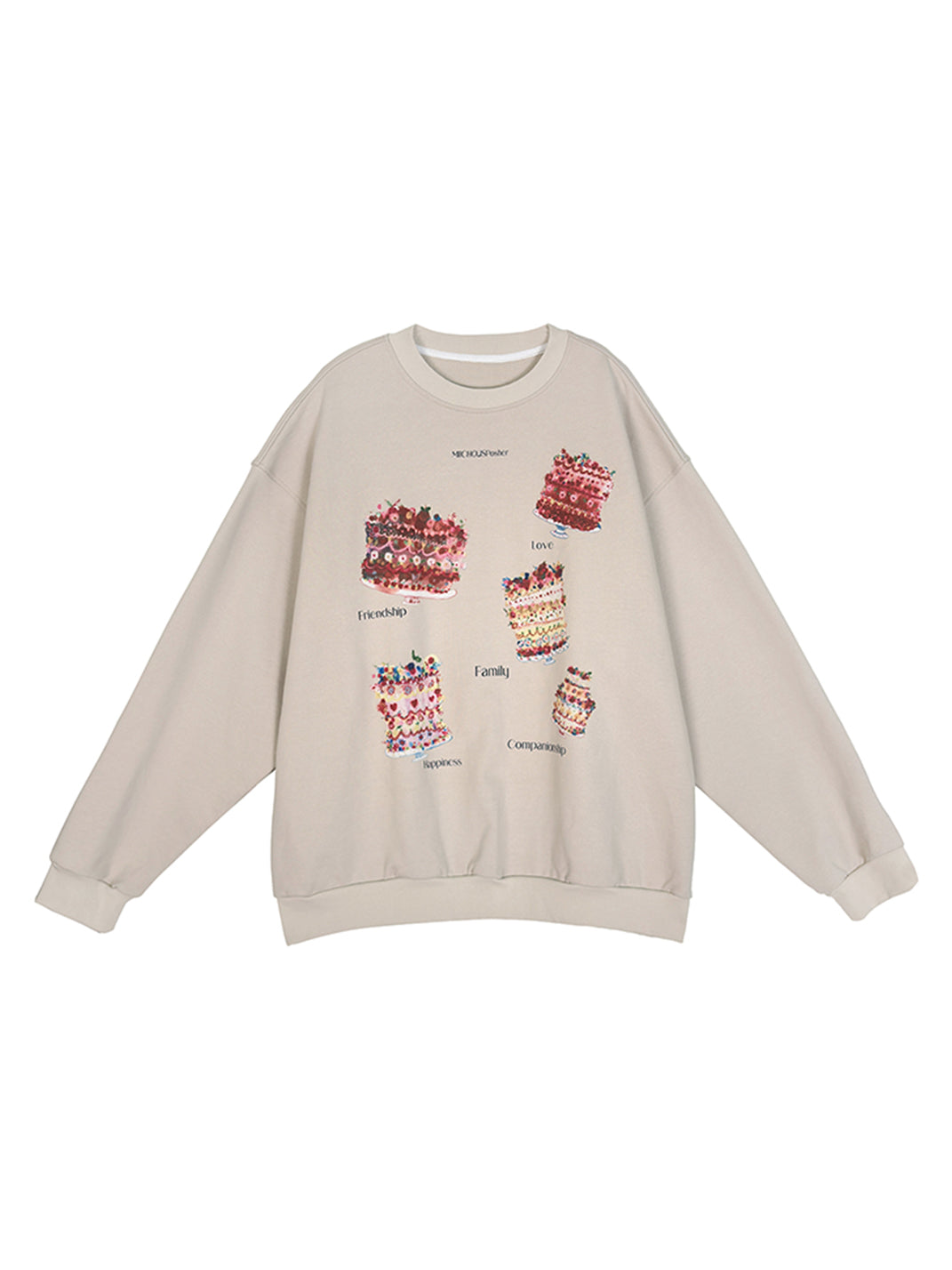 Cake Print Heavyweight Cotton Sweatshirt
