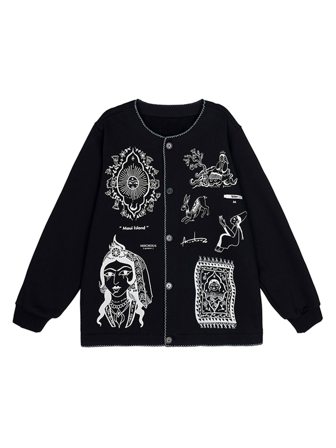 Vintage Graphic Embroidered Fleece Sweatshirt