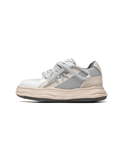 Paneled Wavy Platform Sneakers