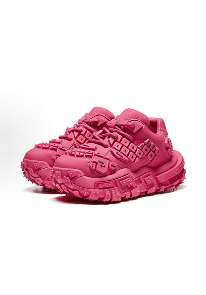 Pink and Red Chunky Keyboard Chubby Sneakers