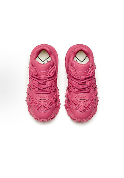 Pink and Red Chunky Keyboard Chubby Sneakers