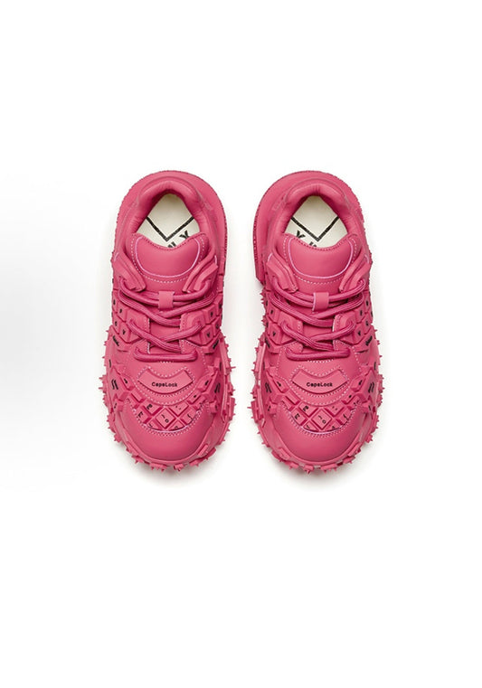 Pink and Red Chunky Keyboard Chubby Sneakers