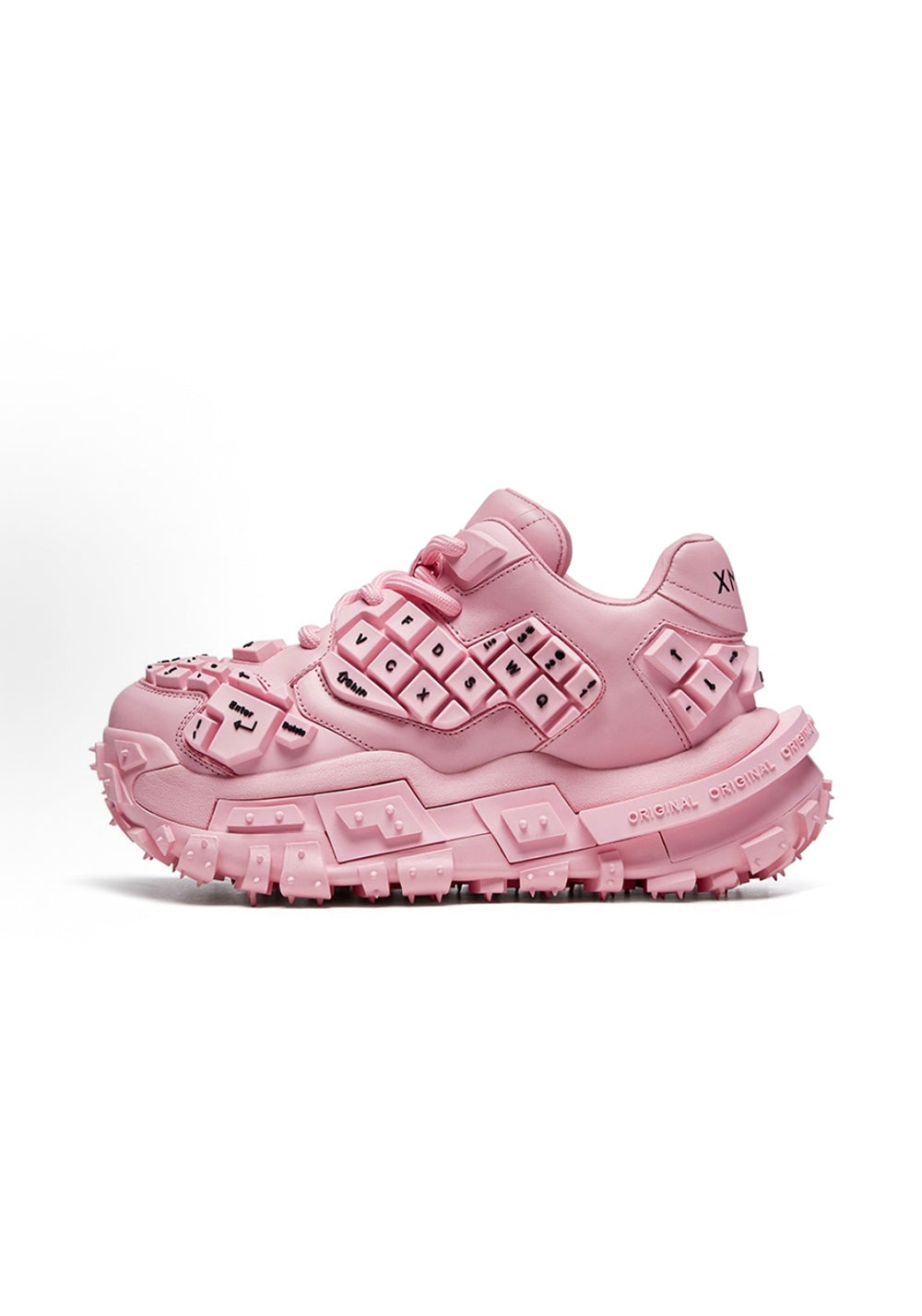 Pink and Red Chunky Keyboard Chubby Sneakers