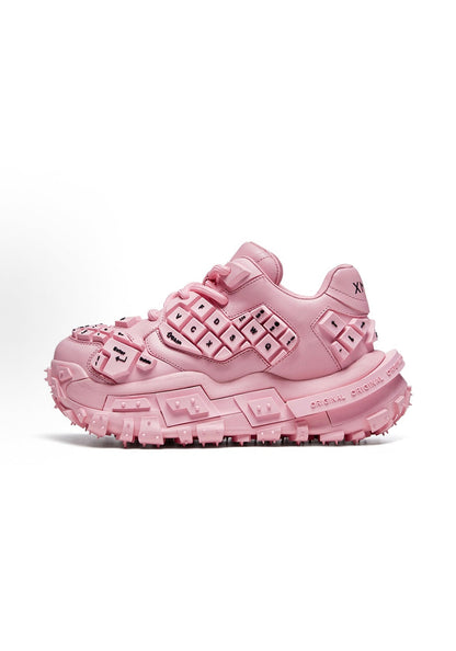 Pink and Red Chunky Keyboard Chubby Sneakers