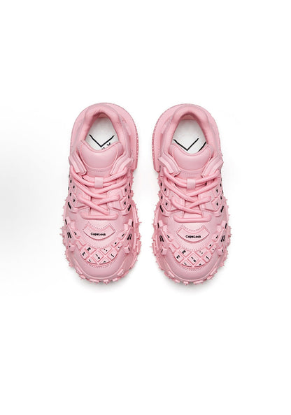 Pink and Red Chunky Keyboard Chubby Sneakers