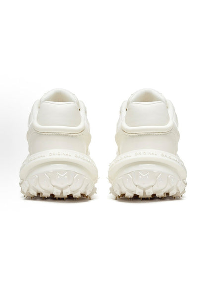 White Hollow Leather Chunky Sneakers