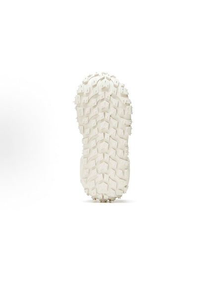 White Hollow Leather Chunky Sneakers