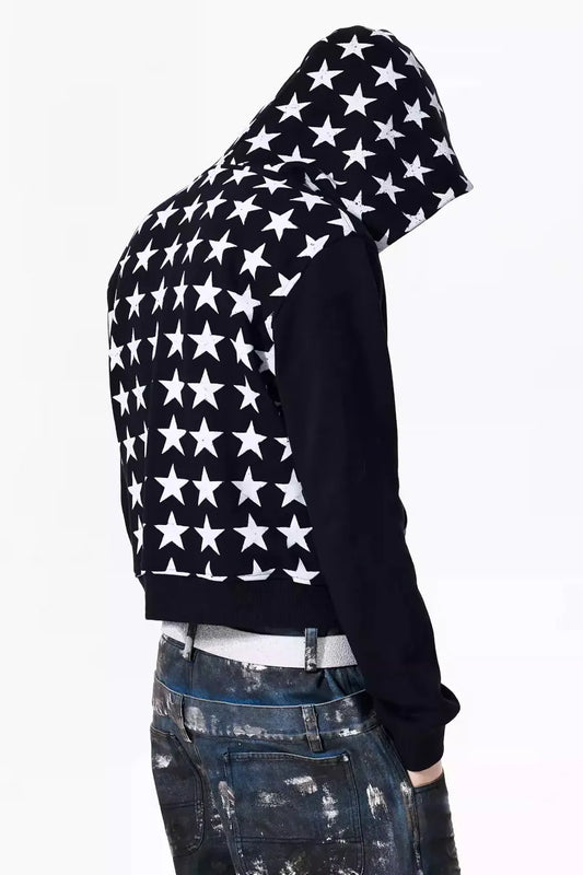 Star Print Zip Up Hoodie