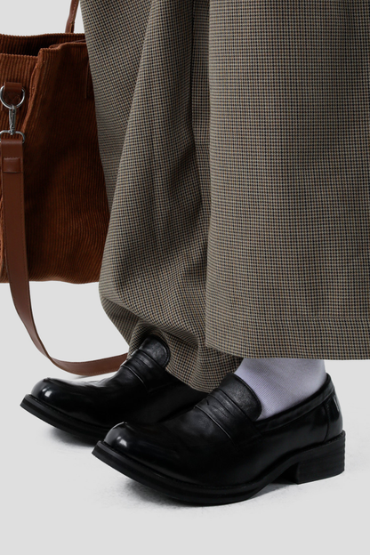 Pointed Leather Loafer Shoes