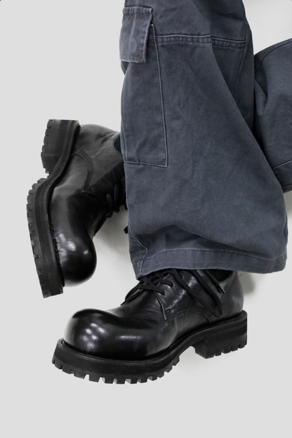 Washed Leather Derby Shoes