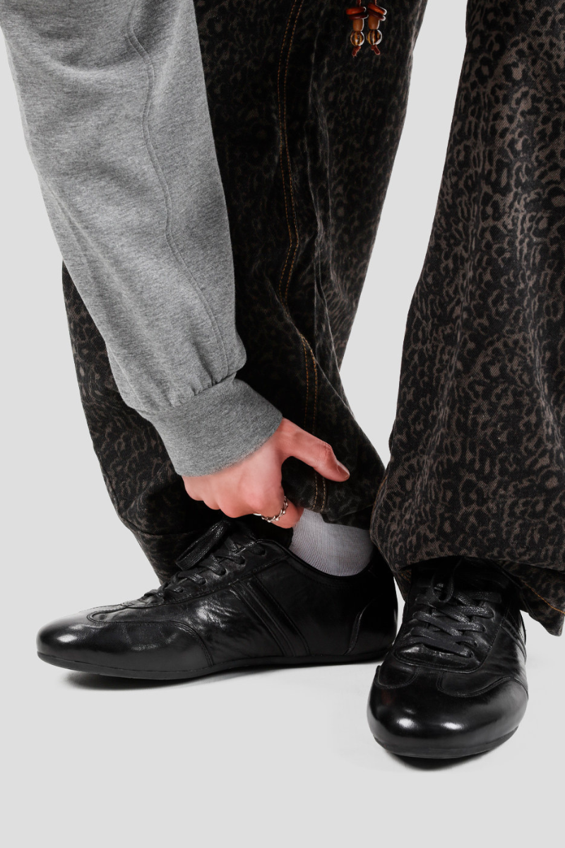 Washed Horsehide Trainer Sneakers