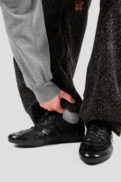 Washed Horsehide Trainer Sneakers