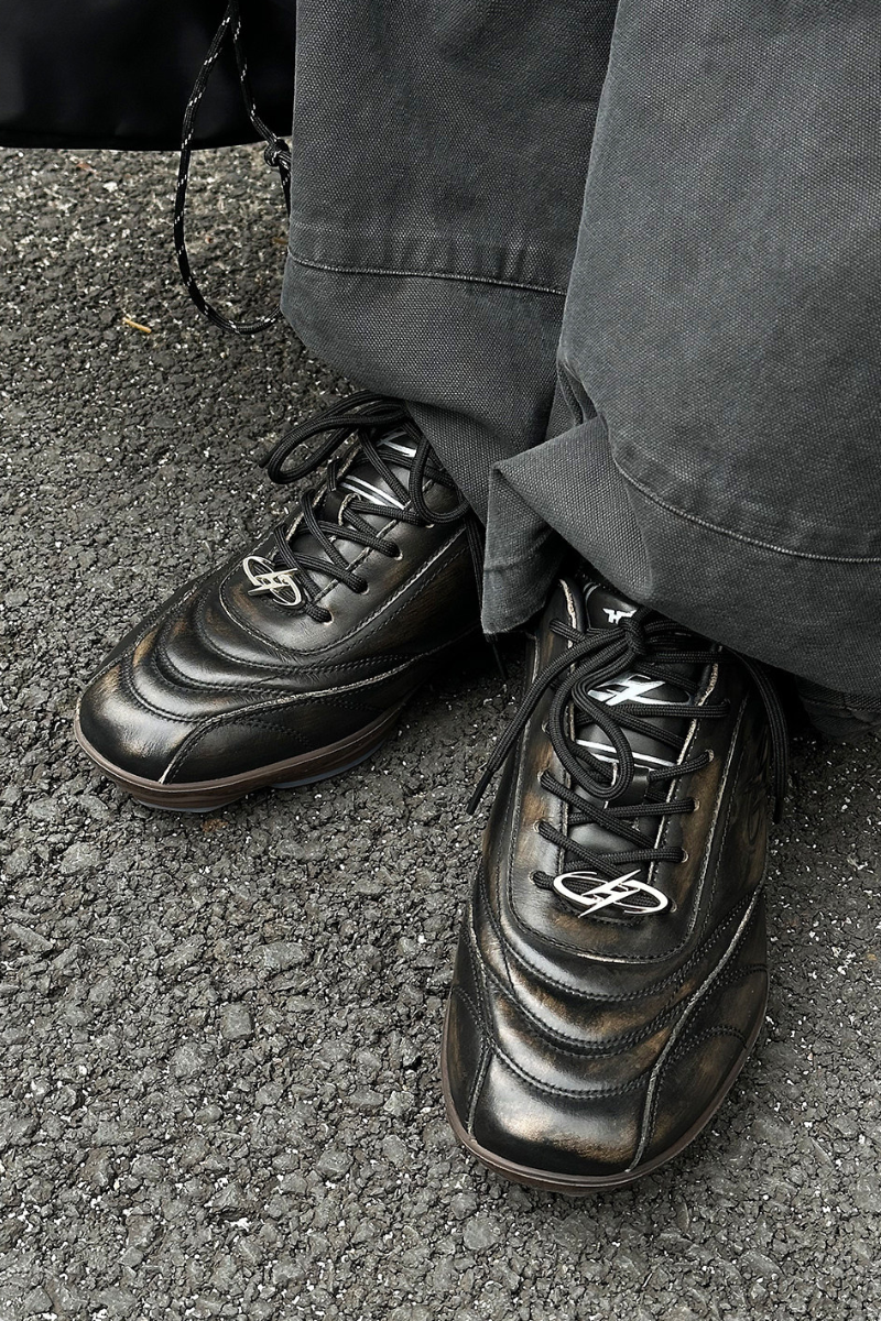 Retro Leather Racing Sneakers