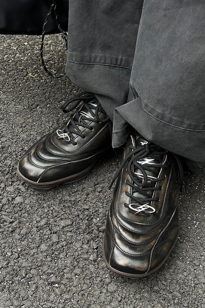 Retro Leather Racing Sneakers