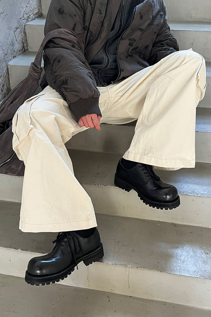 Washed Leather Derby Shoes