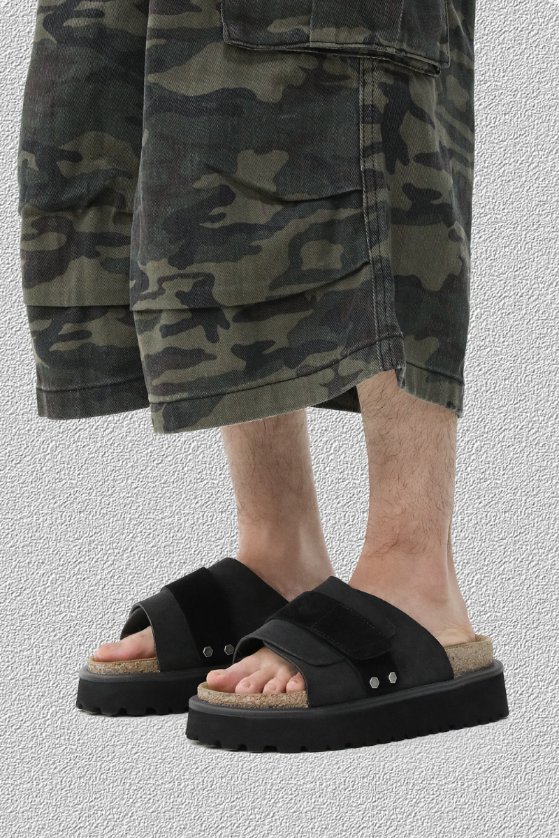 Velcro Leather Clog Sandals